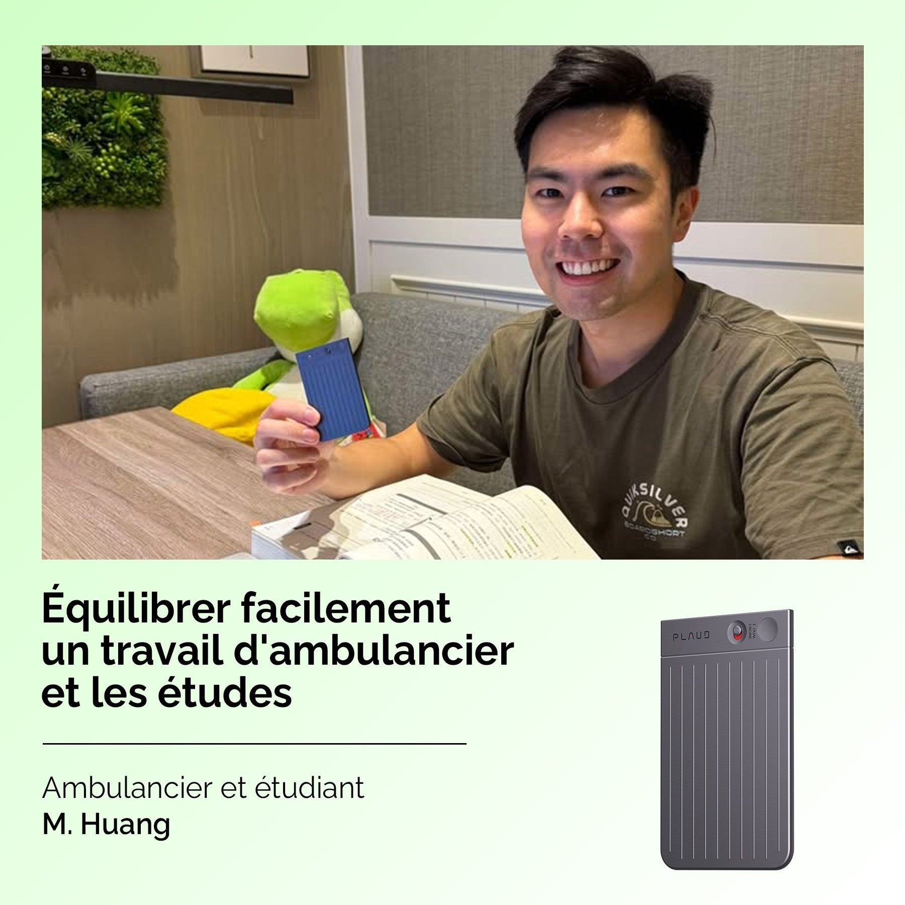 Comment M. Huang concilie sa vie d’ambulancier et d’étudiant grâce à Plaud Note