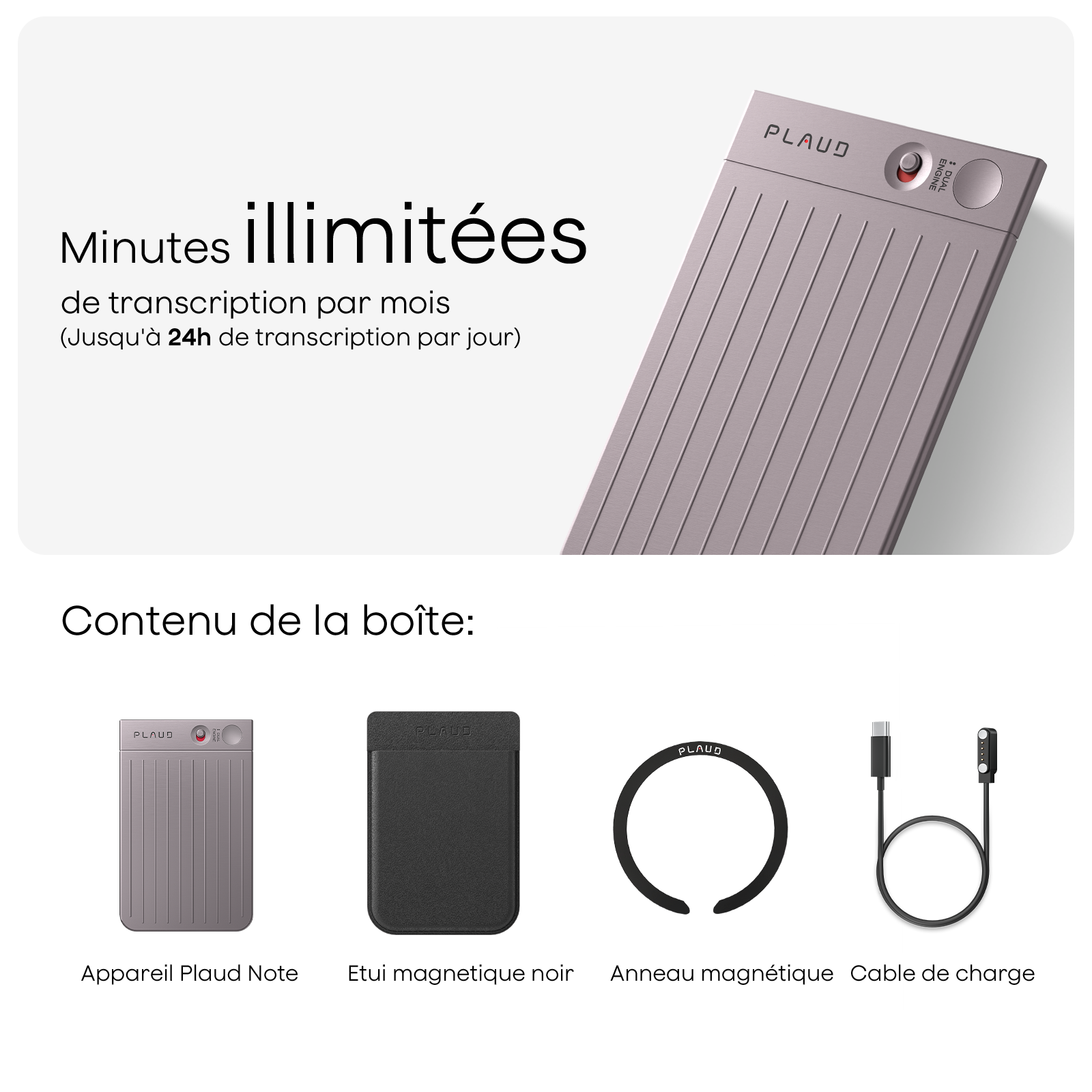 Plaud Note + 2 Abonnements Annuels à l’Unlimited Plan IA