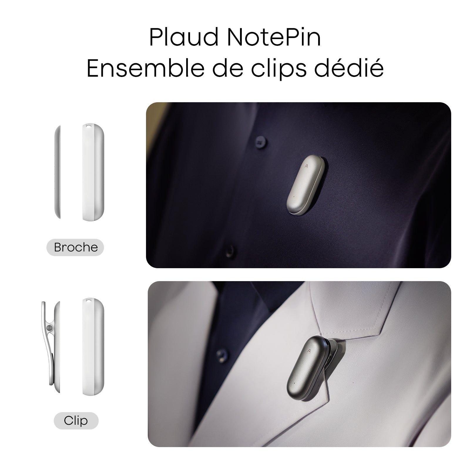 Clip et épingle magnétique Plaud NotePin|Plaud NotePin S