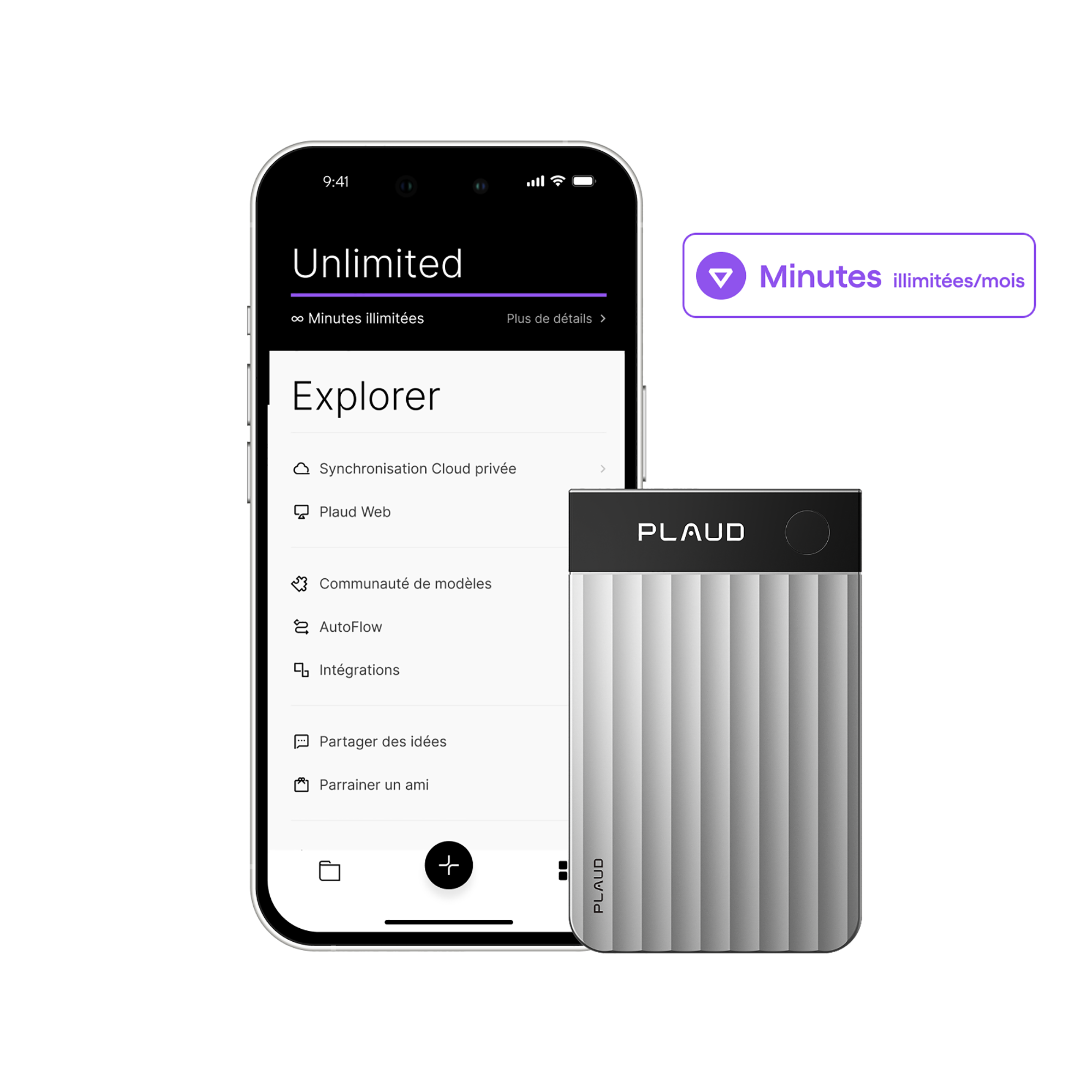 Plaud Note Pro + Plaud Intelligence Unlimited Plan (1 an)
