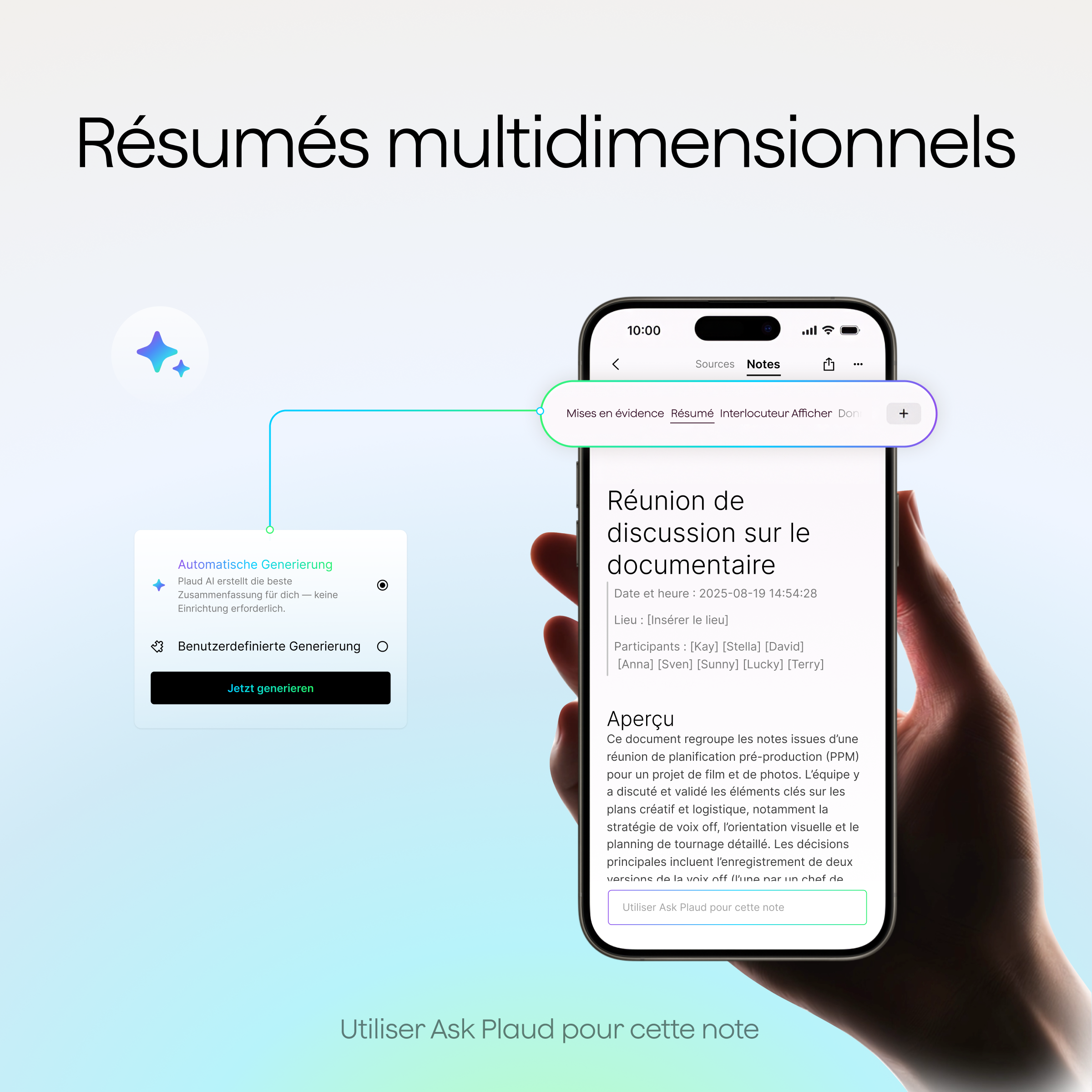 Plaud NotePin + Abonnement Annuel au Pro Plan IA