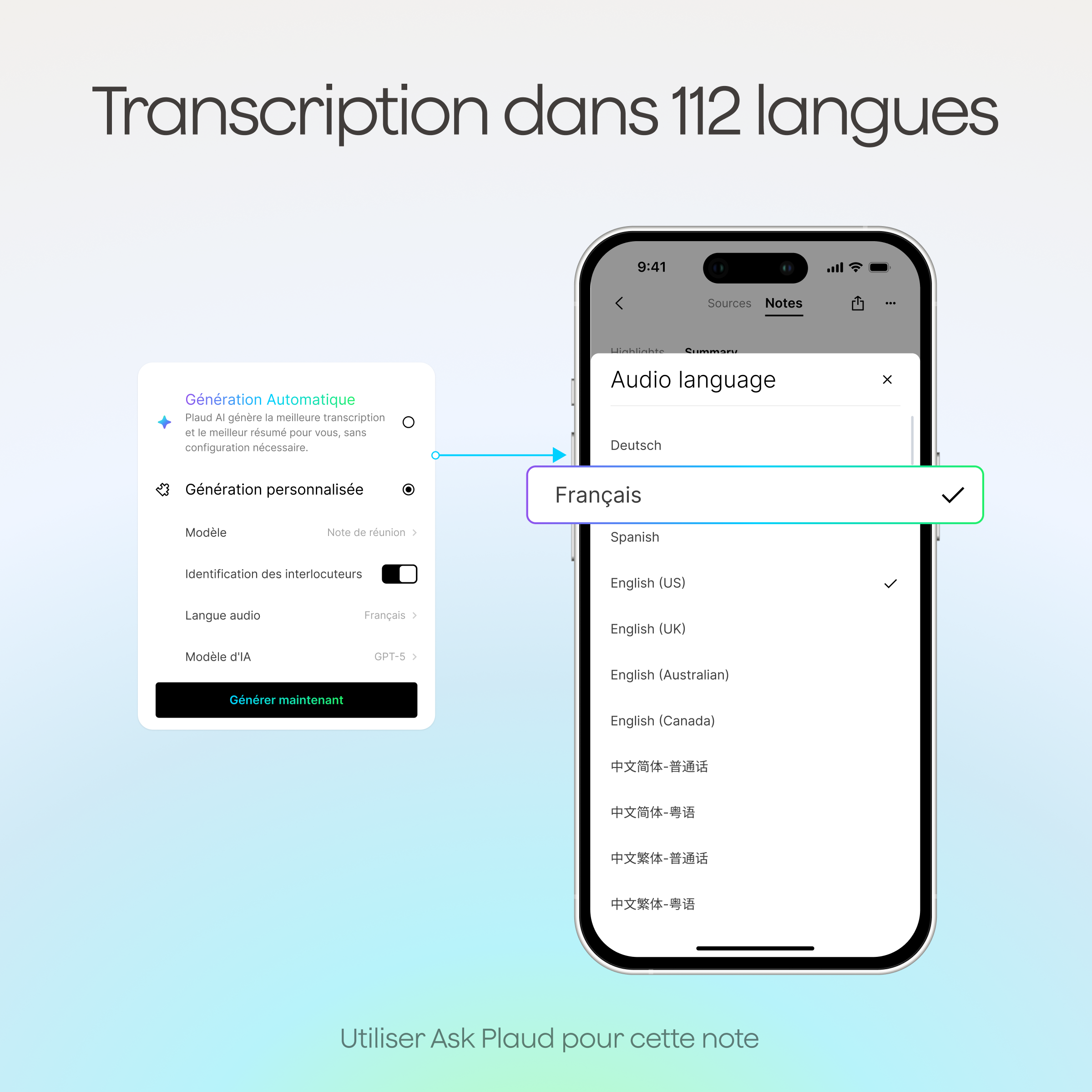 Plaud Note + Abonnement Annuel à l’Unlimited Plan IA