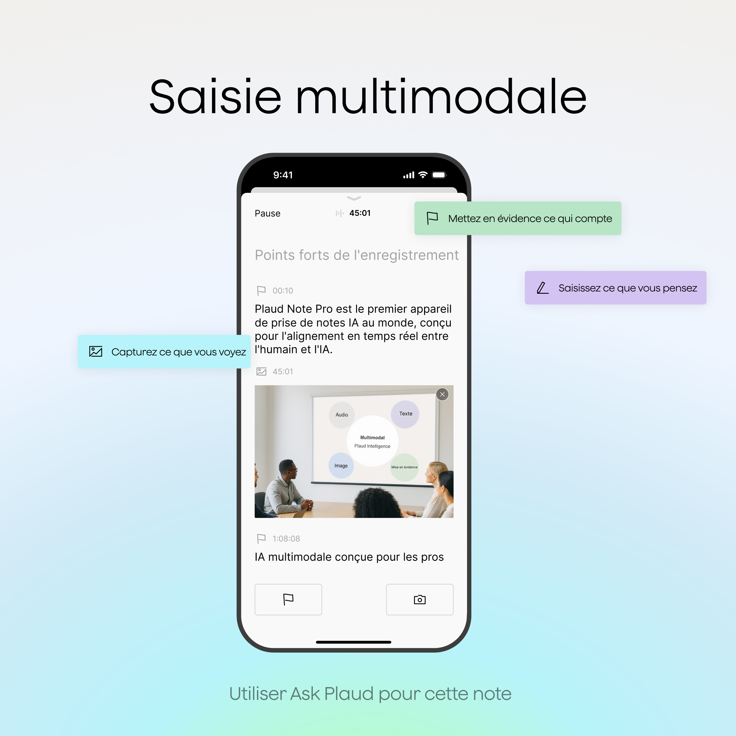 Plaud NotePin + Abonnement Annuel au Pro Plan IA