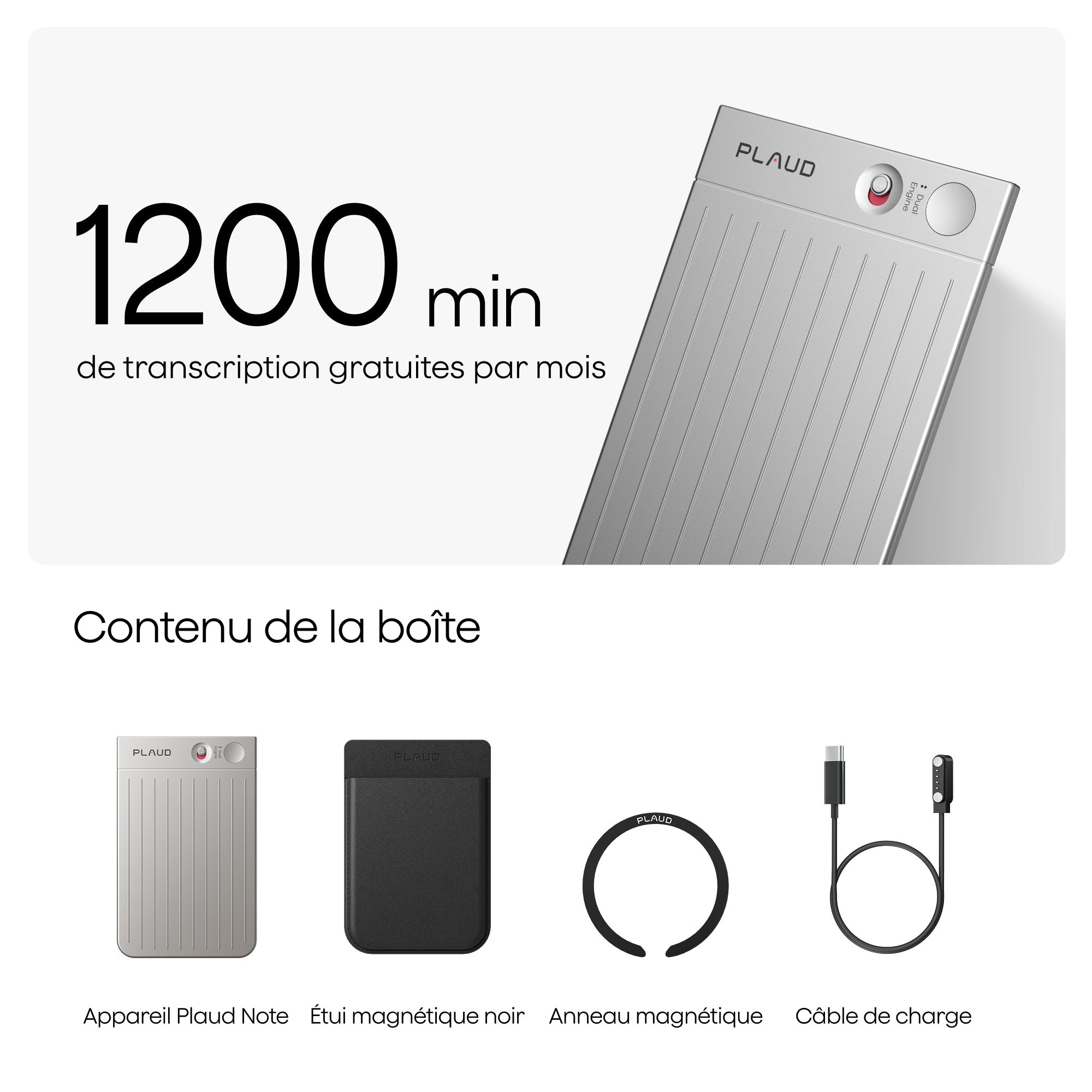 Plaud Note + Abonnement Annuel au Pro Plan IA