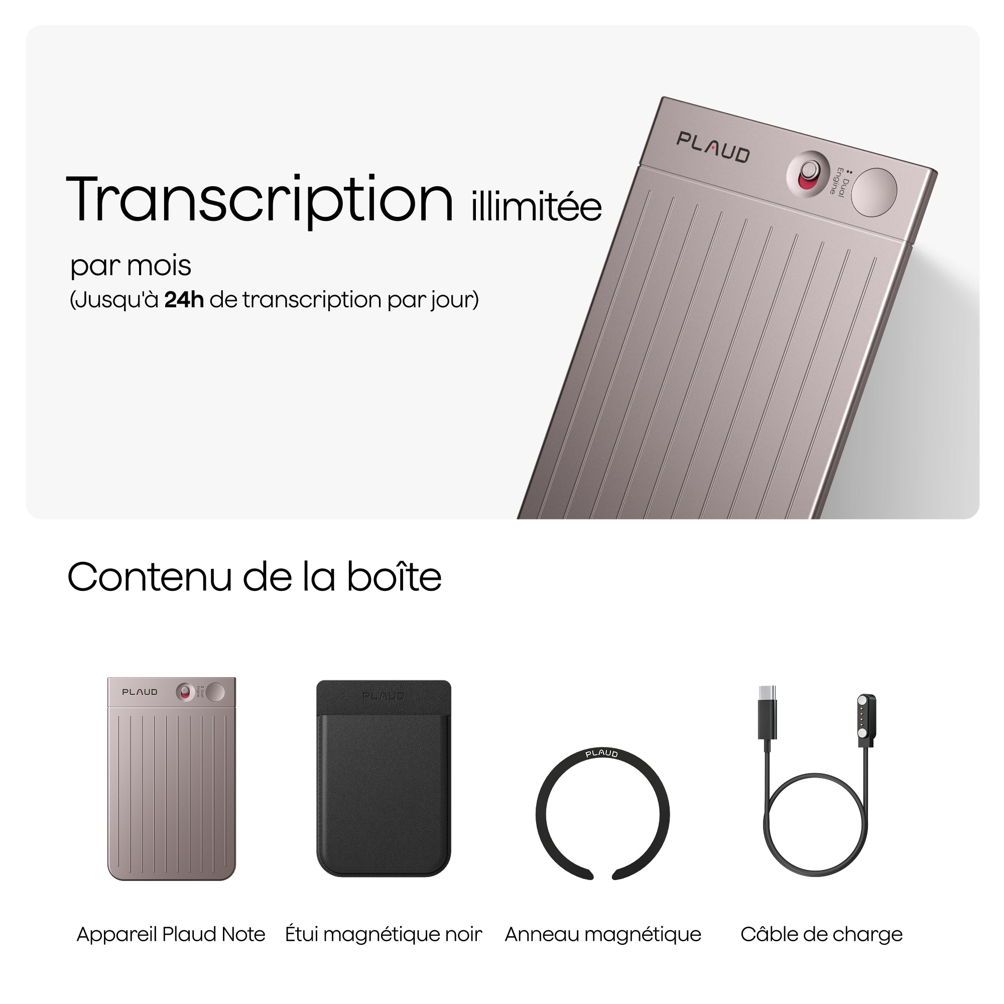 Plaud Note + Abonnement Annuel à l’Unlimited Plan IA