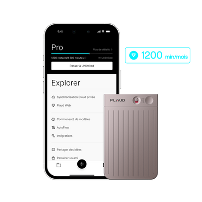 Plaud Note + Abonnement Annuel au Pro Plan IA