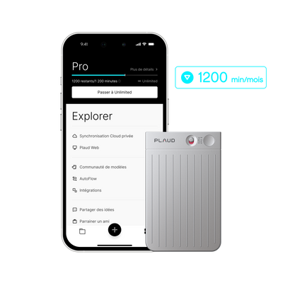 Plaud Note + Abonnement Annuel au Pro Plan IA
