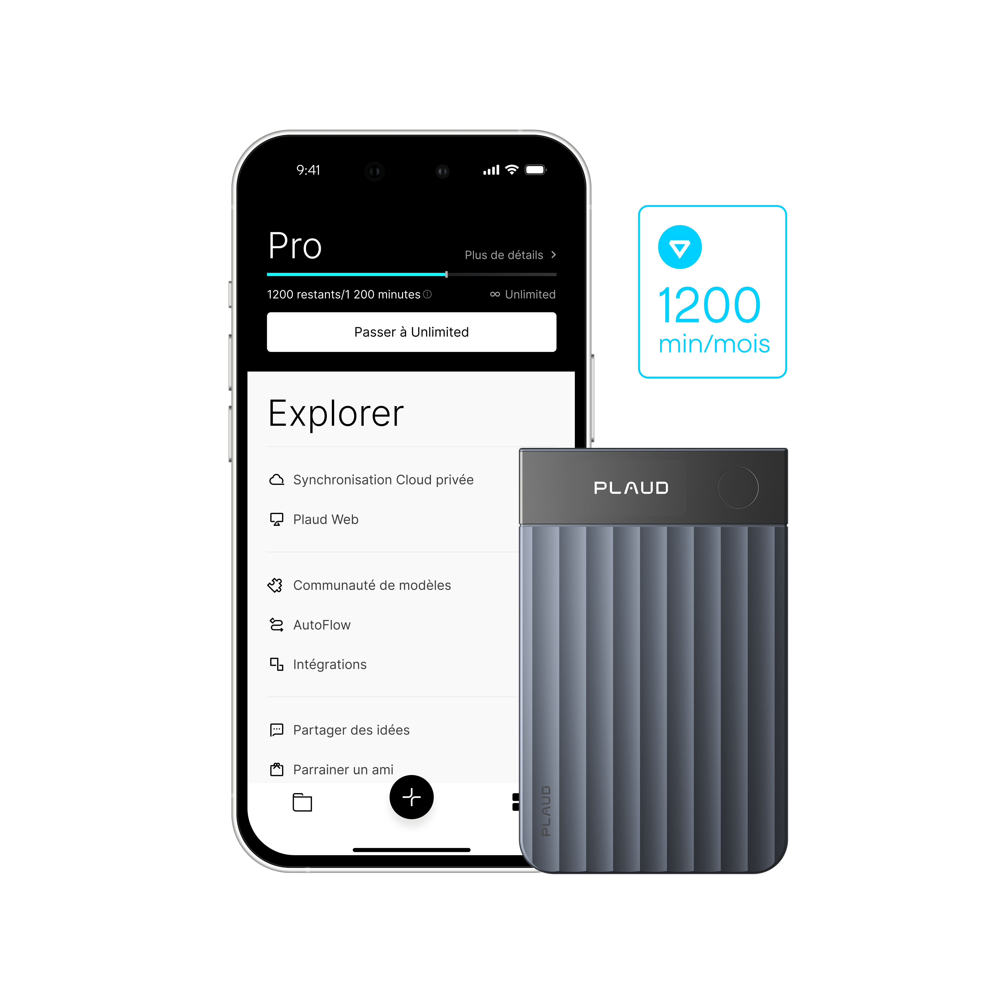 Plaud Note Pro + Plaud Intelligence Pro Plan (1 an)