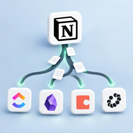 Quitter Notion et transférer ses documents vers ClickUp, Obsidian, Coda ou Anytype.