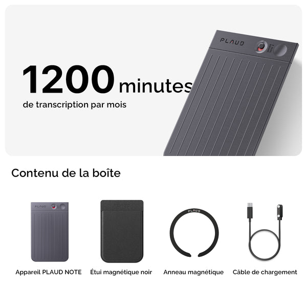 PLAUD NOTE et Abonnement Annuel à l’IA Pro Plan
