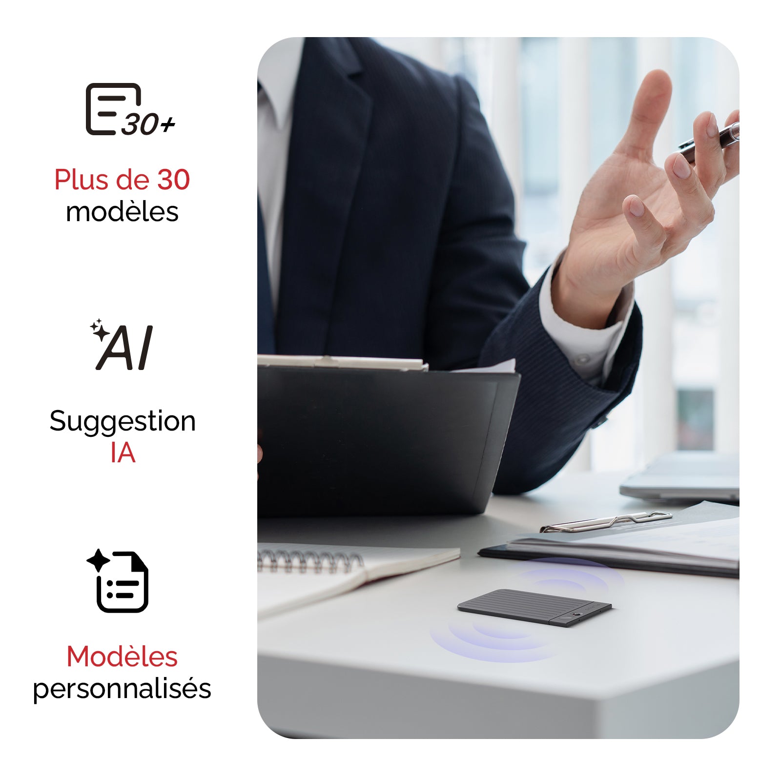 Étui Magnétique Pour Enregistreur PLAUD NOTE - Protection Portable - Compatible IA - Bleu