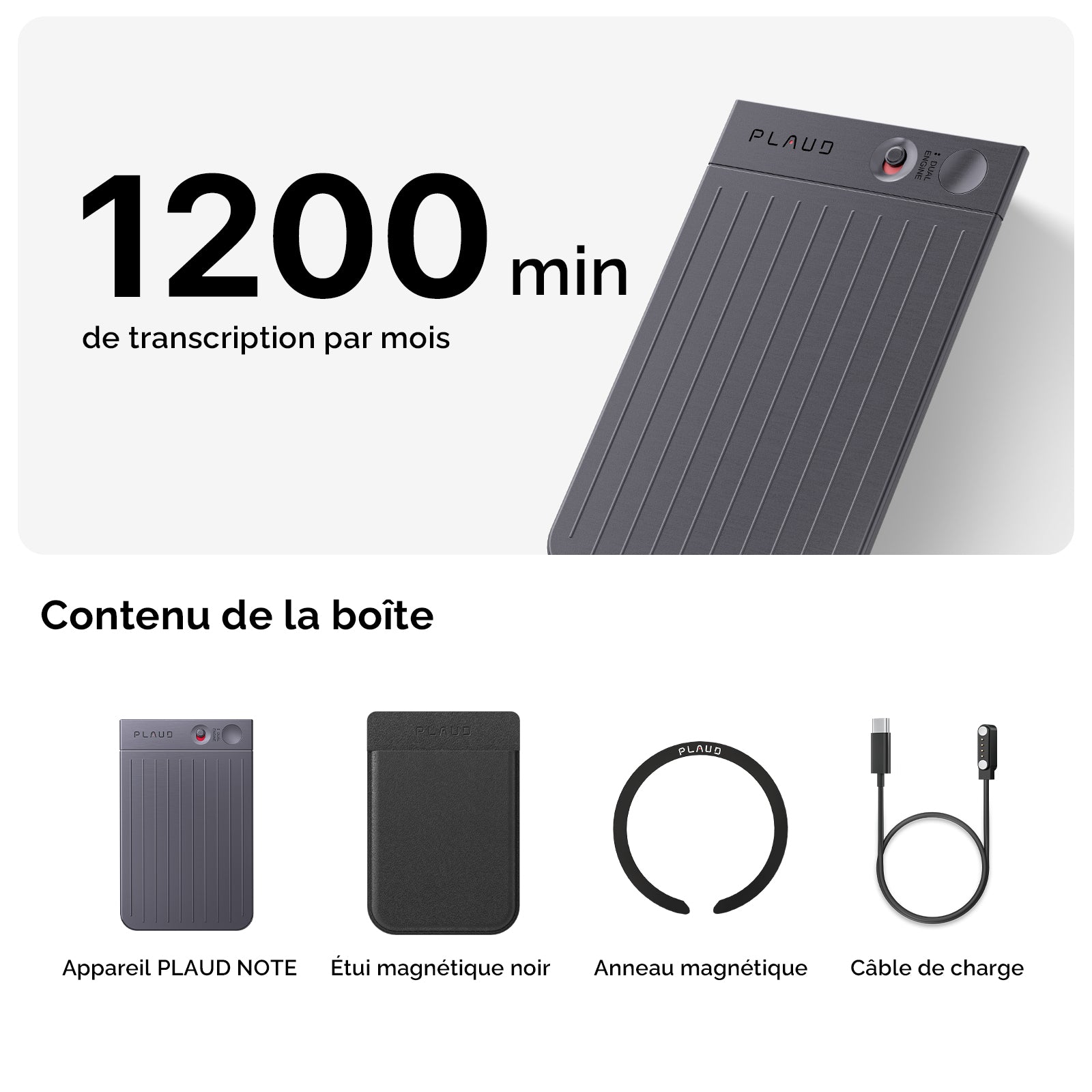 PLAUD NOTE et Abonnement Annuel à l’IA Pro Plan