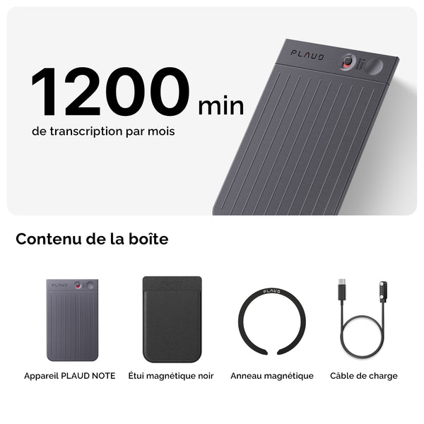 PLAUD NOTE et abonnement annuel à l’IA Pro Plan
