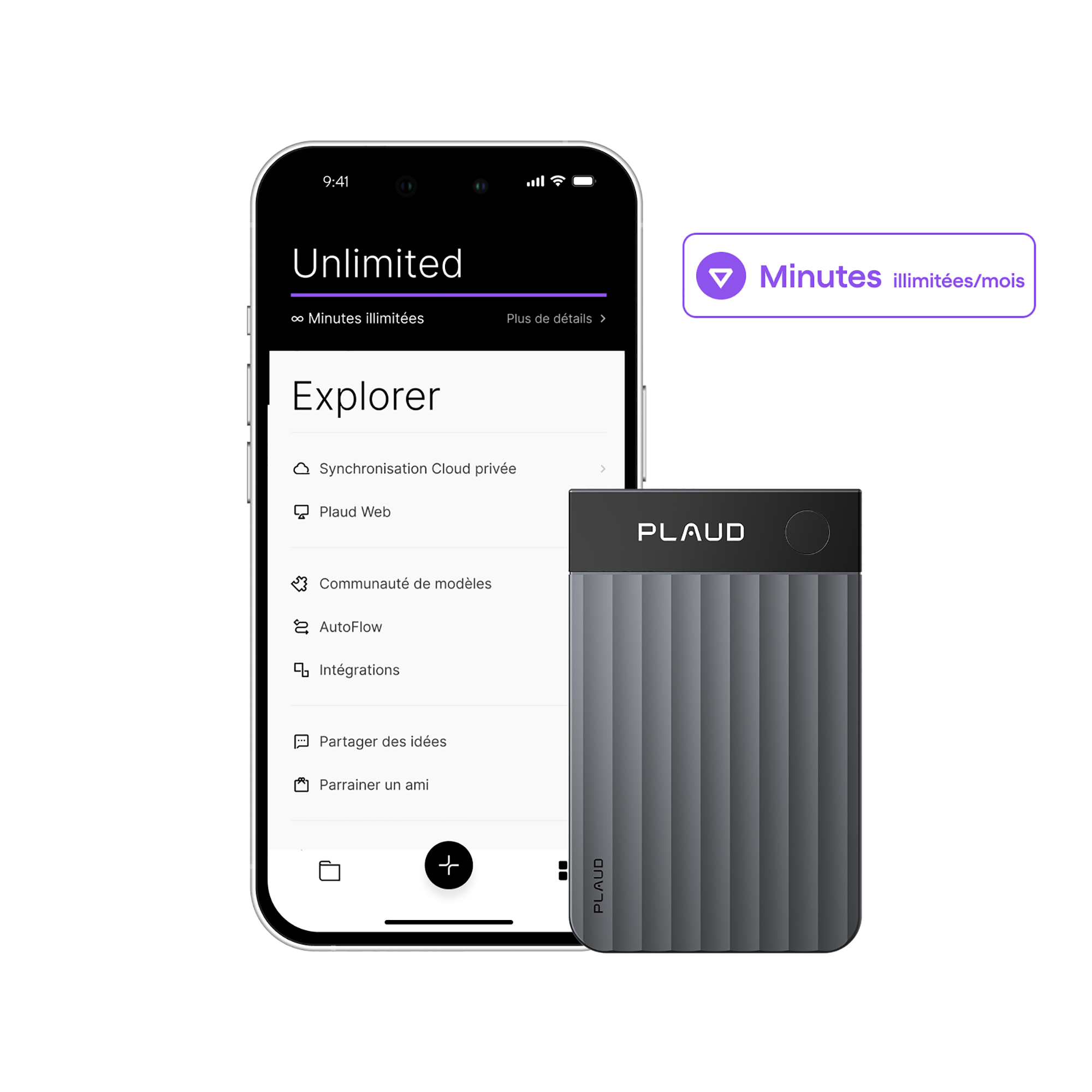 Plaud Note Pro + Abonnement Annuel à l’Unlimited Plan IA