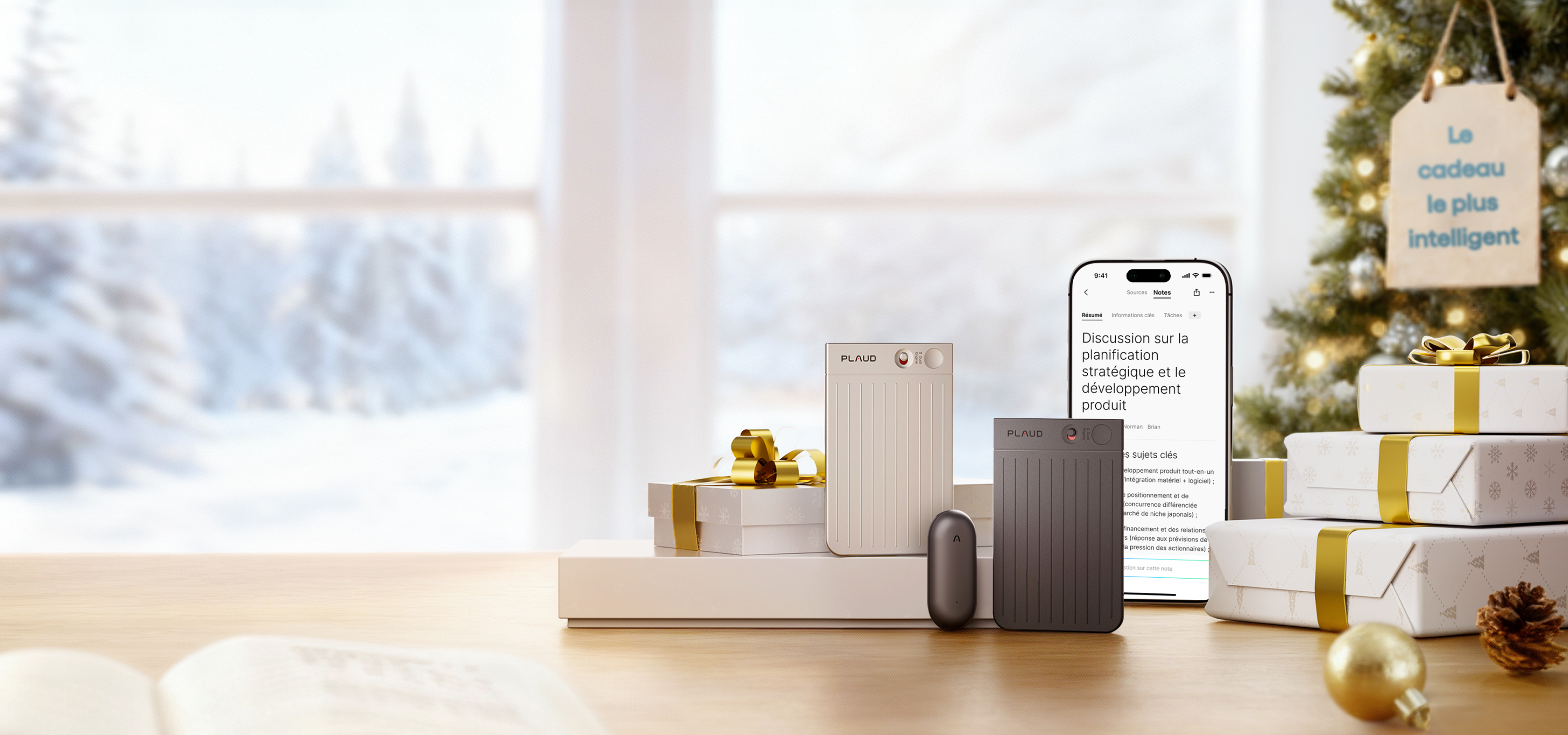 <style>
    .banner-xmas .line1, .banner-xmas .line3 {
        font-weight: 400;
        font-size: 26px;
        line-height: 1.3;
        color: #000000;
    }
    .banner-xmas .line2 {
        font-weight: 600;
        font-size: 52px;
        line-height: 1;
        color: #000000;
    }
    .banner-xmas .line2 span {
        font-size: 72px;
        line-height: 1;
        letter-spacing: -0.02em;
        background: linear-gradient(110.16deg, #3FF673 -11.92%, #30A4FE 40.51%, #9055ED 92.95%);
        -webkit-background-clip: text;
        -webkit-text-fill-color: transparent;
        background-clip: text;
        text-fill-color: transparent;
    }
    @media screen and (max-width: 1600px) {
        .banner-xmas .line1, .banner-xmas .line3 {
            font-size: 26px;
        }
        .banner-xmas .line2 {
            font-size: 45px;
        }
        .banner-xmas .line2 span {
            font-size: 75px;
        }
    }
    @media screen and (max-width: 768px) {
        .banner-xmas .line1, .banner-xmas .line3 {
            font-size: 24px;
        }
        .banner-xmas .line2 {
            font-size: 42px;
        }
        .banner-xmas .line2 span {
            font-size: 64px;
        }
    }
</style>
<div class="banner-xmas">
    <p class="line1">Promotion de Noël</p>
    <p class="line2">JUSQU'À  <span>15 %</span> DE REMISE</p>
    <p class="line3">Boostez votre prise de notes avec Plaud</p>
</div>