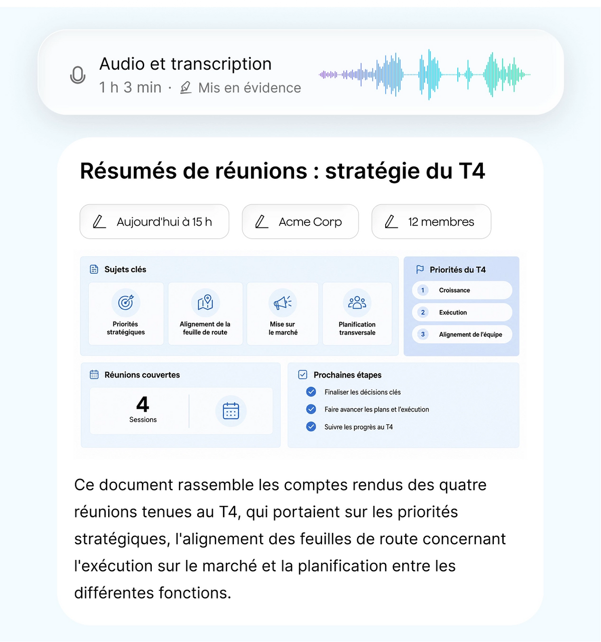 Analyse : transcription et résumé IA