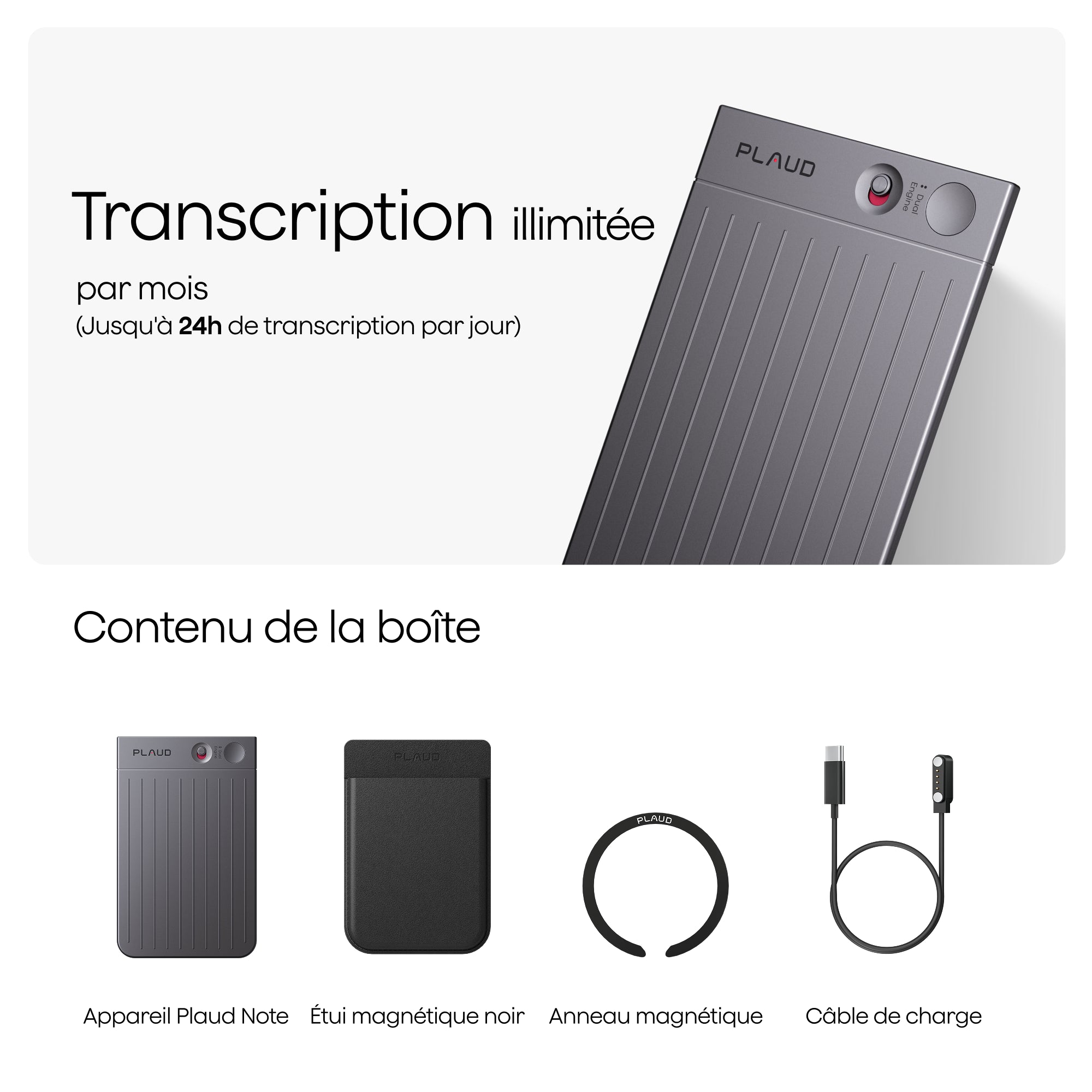 Plaud Note + Abonnement Annuel à l’Unlimited Plan IA