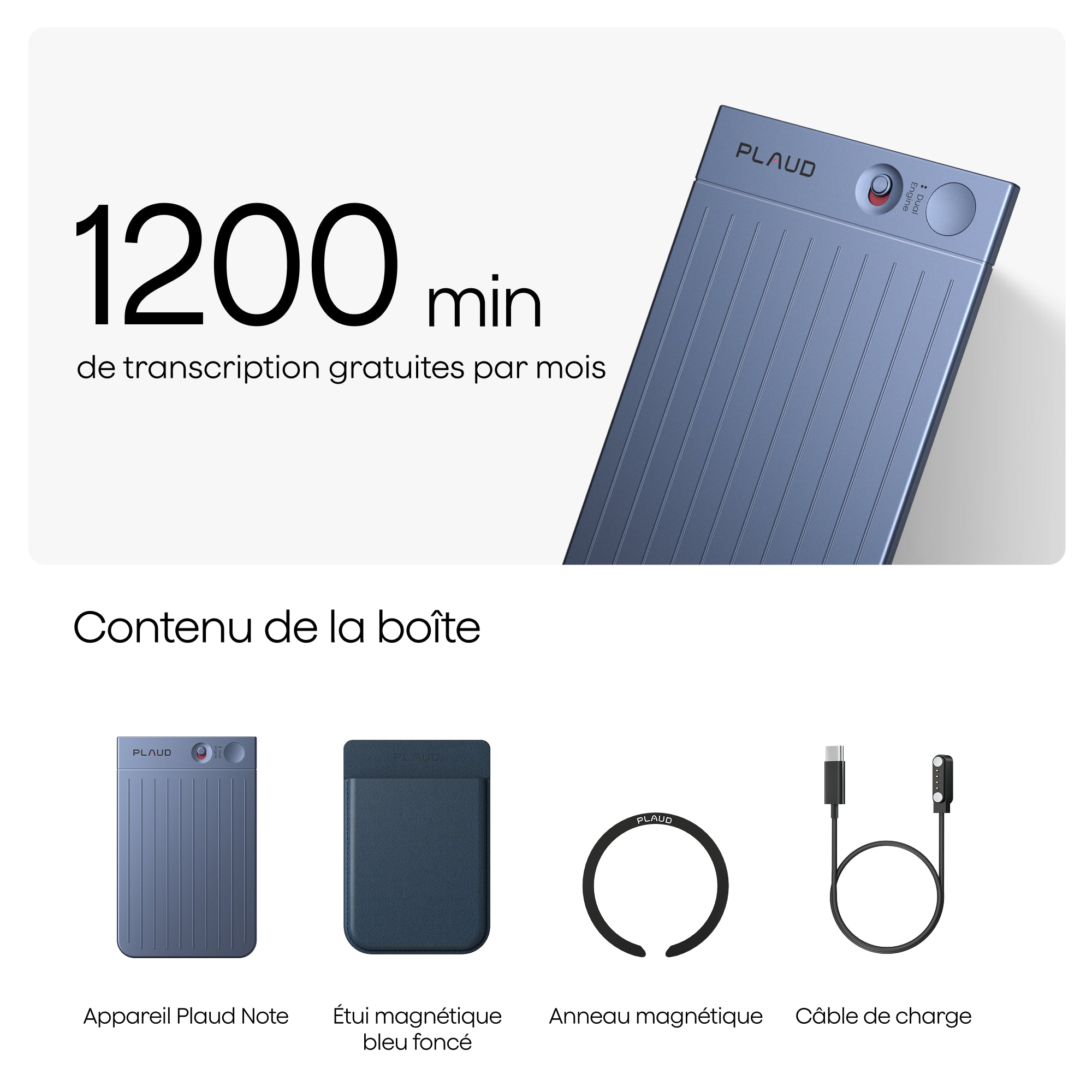 Plaud Note + Abonnement Annuel au Pro Plan IA