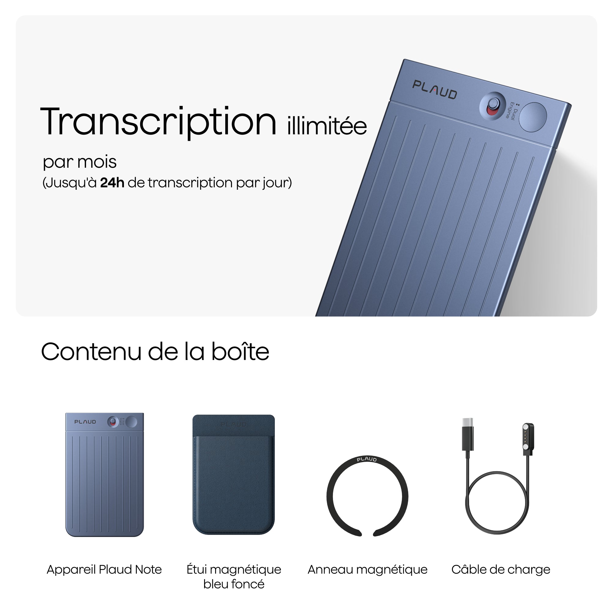 Plaud Note + Abonnement Annuel à l’Unlimited Plan IA