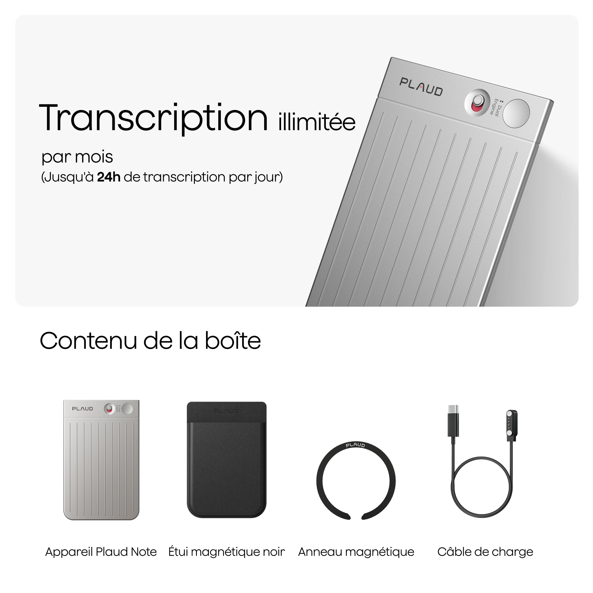 Plaud Note + Abonnement Annuel à l’Unlimited Plan IA