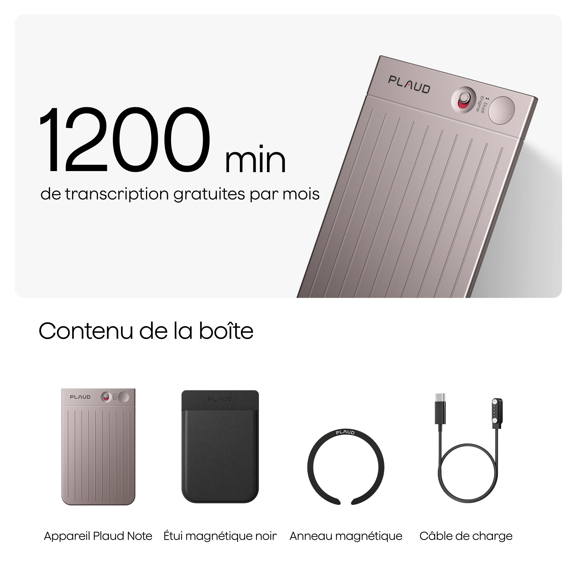 Plaud Note + Abonnement Annuel au Pro Plan IA