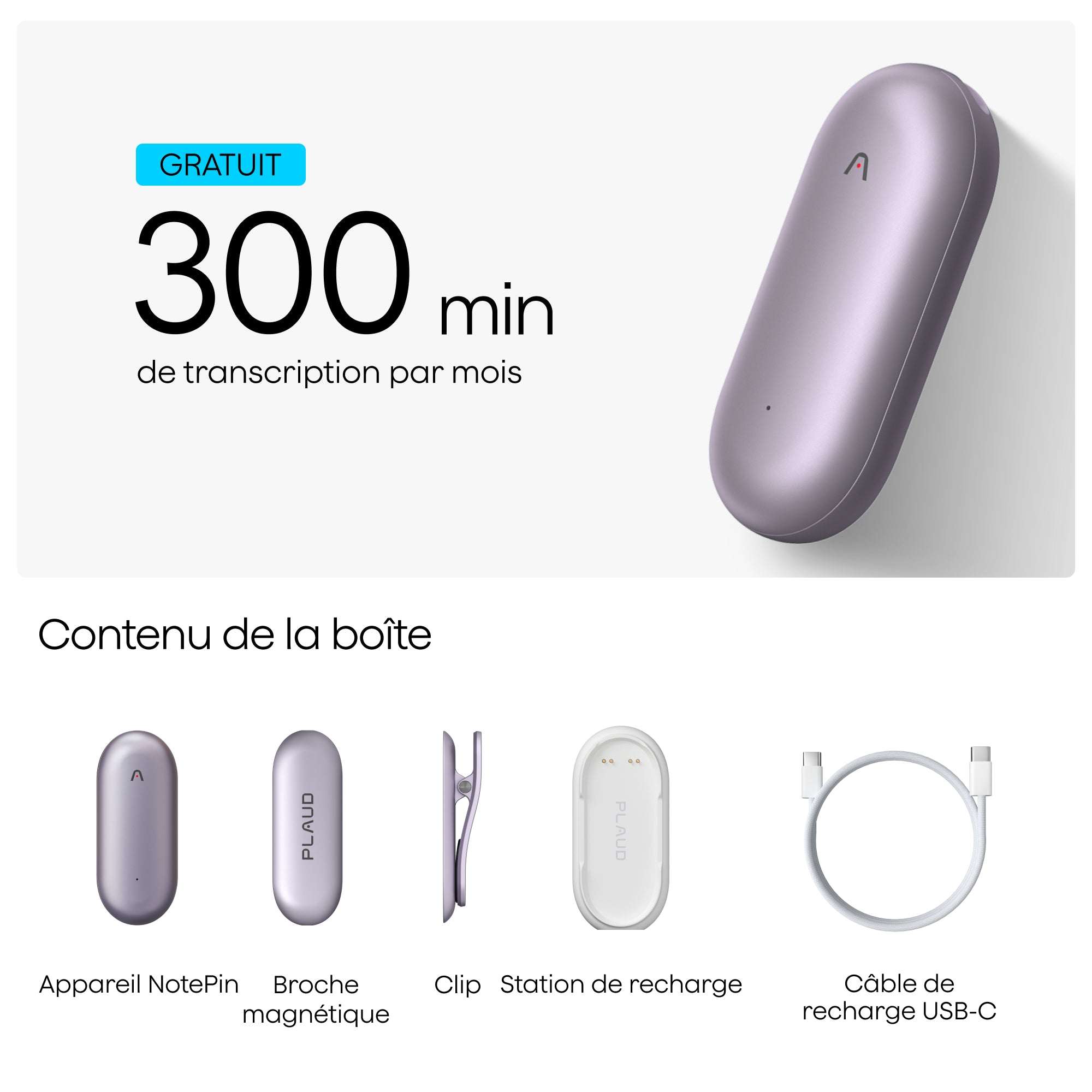 Plaud NotePin - Assistant de Prise de Notes IA Portable