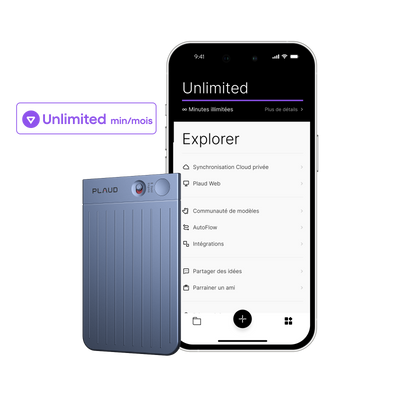 Plaud Note et Abonnement Annuel à l’IA Plan Annuel Illimité