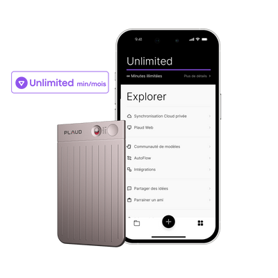 Plaud Note et Abonnement Annuel à l’IA Plan Annuel Illimité