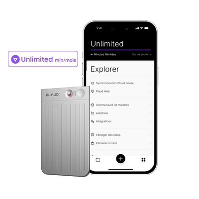 Plaud Note et Abonnement Annuel à l’IA Plan Annuel Illimité