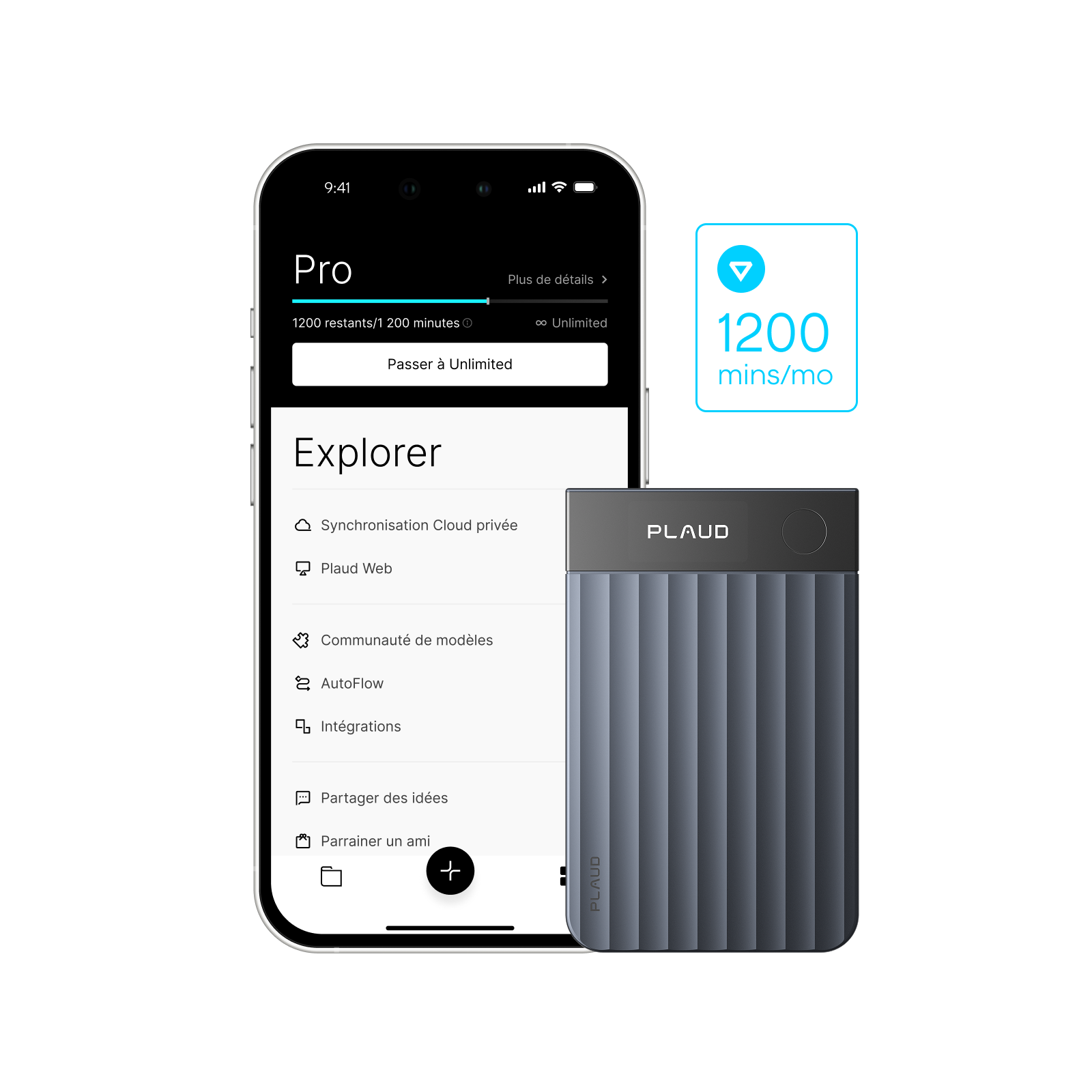 Plaud Note Pro + Abonnement Annuel au Pro Plan IA