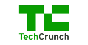 Logo de TechCrunch, avec les lettres "TC" vertes stylisées et le nom "TechCrunch" en vert et gris.