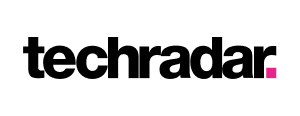 Logo de TechRadar, affichant le mot "techradar" en noir avec un point carré rose.