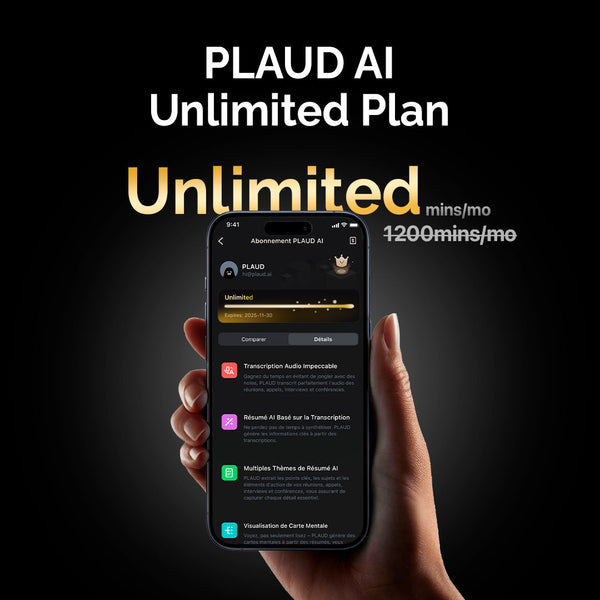 Abonnement annuel illimité PLAUD AI